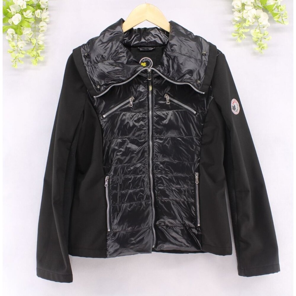 Halifax Traders Women's Puffer Jacket With Studded Details Down Filling Black Sz